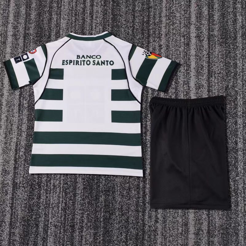 Maillot domicile rétro Sporting Lisbonne 2001-2003 pour enfant