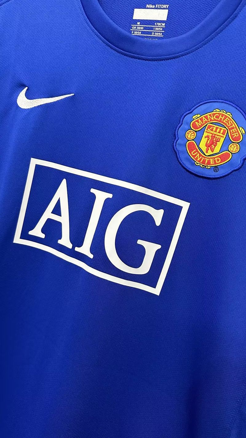 Maillot Rétro Manchester United 2008-2009 Extérieur Manches Longues