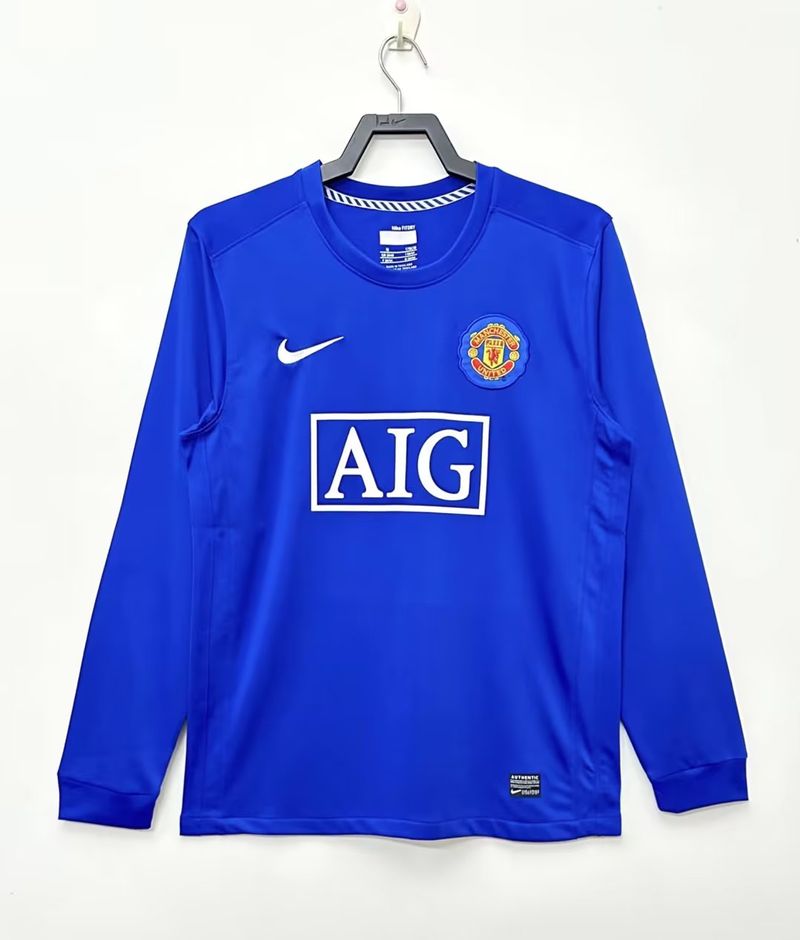Maillot Rétro Manchester United 2008-2009 Extérieur Manches Longues