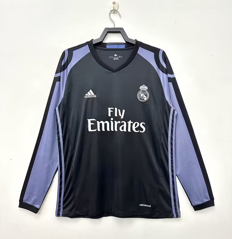 Maillot Rétro Real Madrid 2016-2017 Extérieur Manches Longues