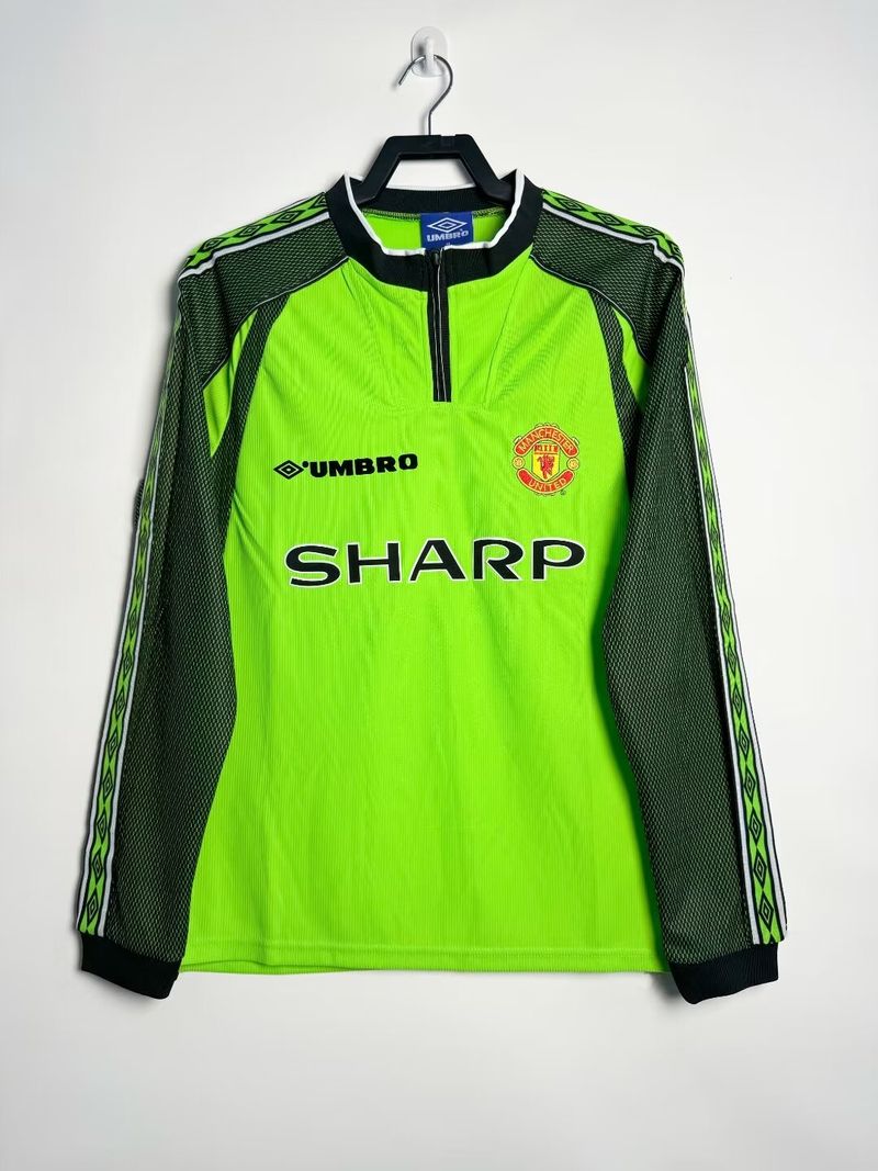 Retro Manchester United 1998-1999 Gardien de But Manches Longues