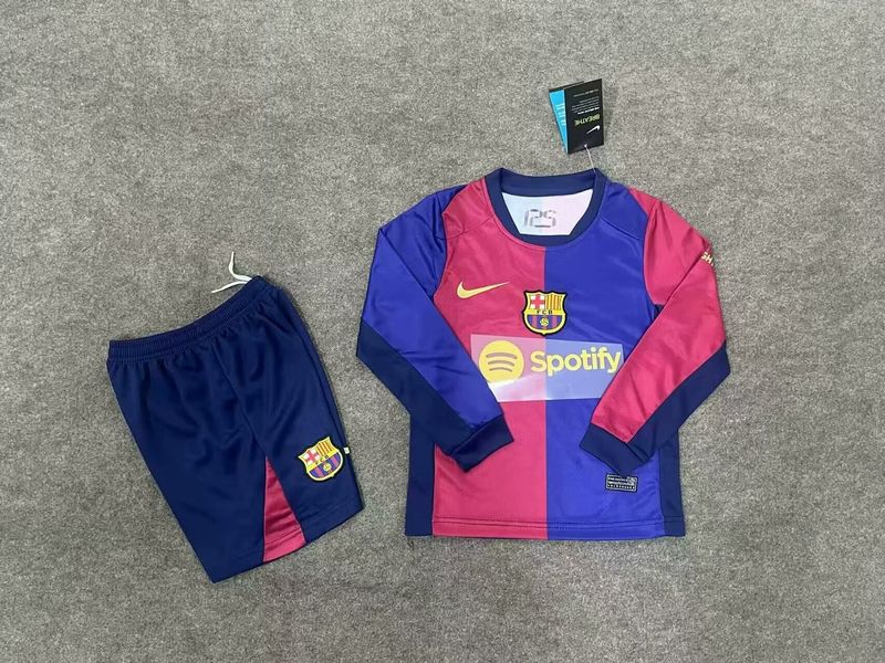 Enfants FC Barcelone Domicile Manches Longues 2024-2025 Image principale du produit