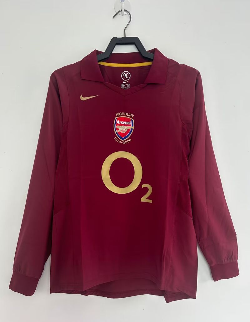 Maillot domicile rétro manches longues Arsenal FC 2005-2006