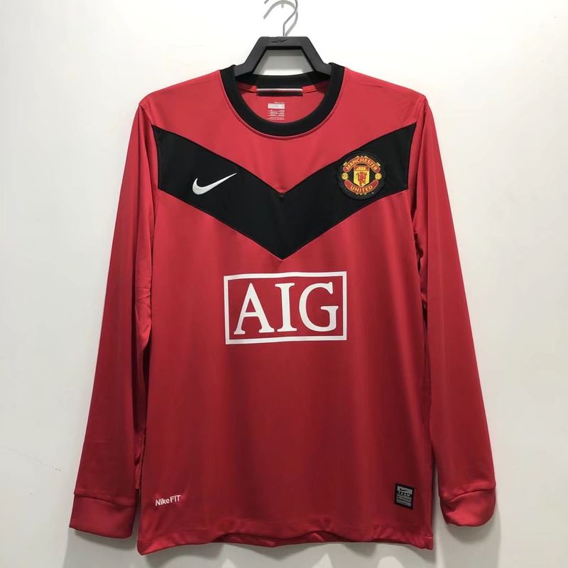 Maillot rétro Manchester United domicile 2010 manches longues