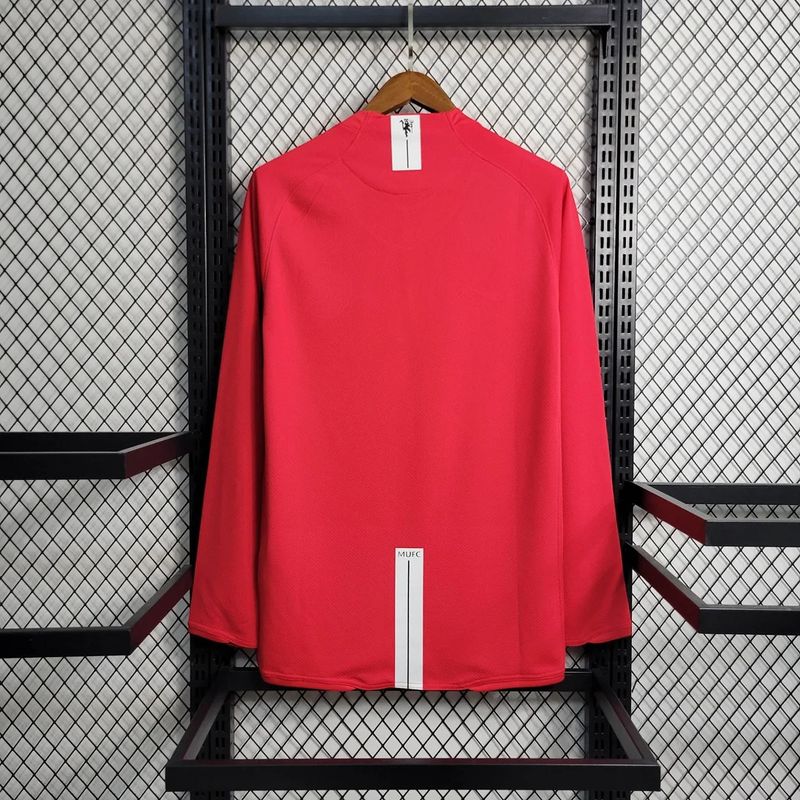 Maillot domicile rétro Manchester United 2007-2008 à manches longues