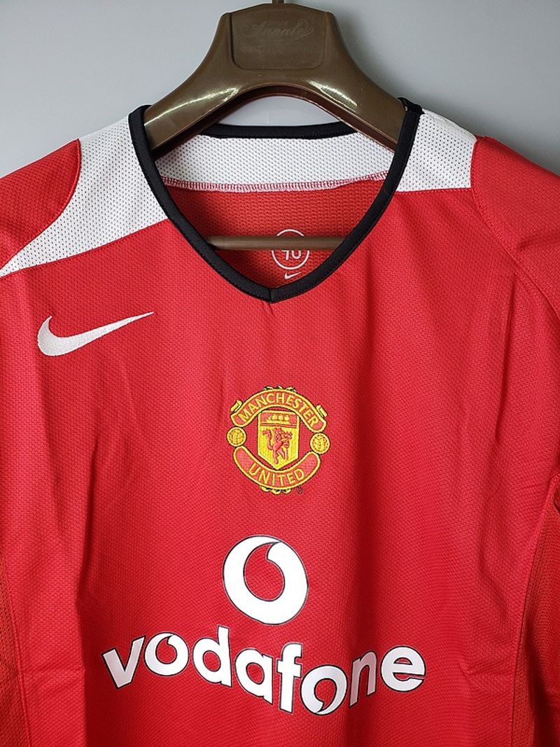 Maillot domicile rétro Manchester United 2005-2006 manches longues