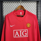 Maillot domicile rétro Manchester United 2007-2008 à manches longues