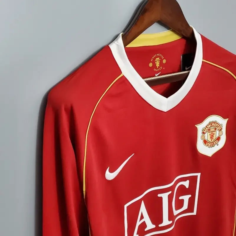 Maillot rétro domicile Manchester United 2006-2007 manches longues