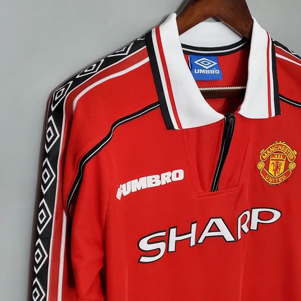 Maillot rétro Manchester United domicile 1998-1999 manches longues