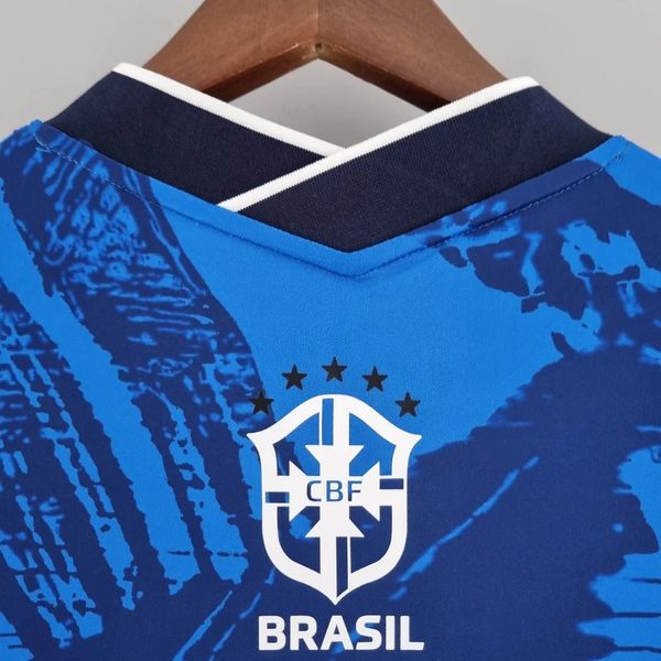 Maillot de foot bleu classique Brésil 2022