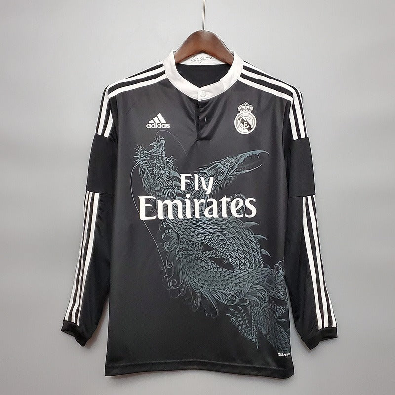 Retro Real Madrid 2014-2015 deuxième maillot extérieur manches longues