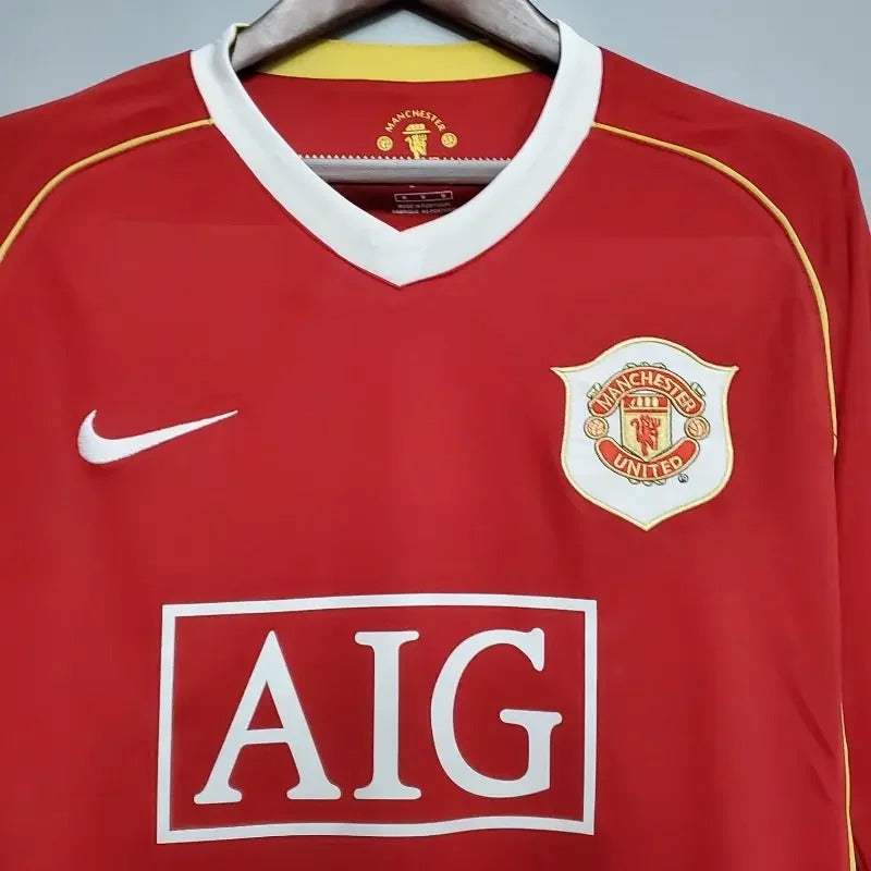 Maillot rétro domicile Manchester United 2006-2007 manches longues