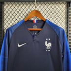 Maillot de foot vintage manches longues domicile France 2018