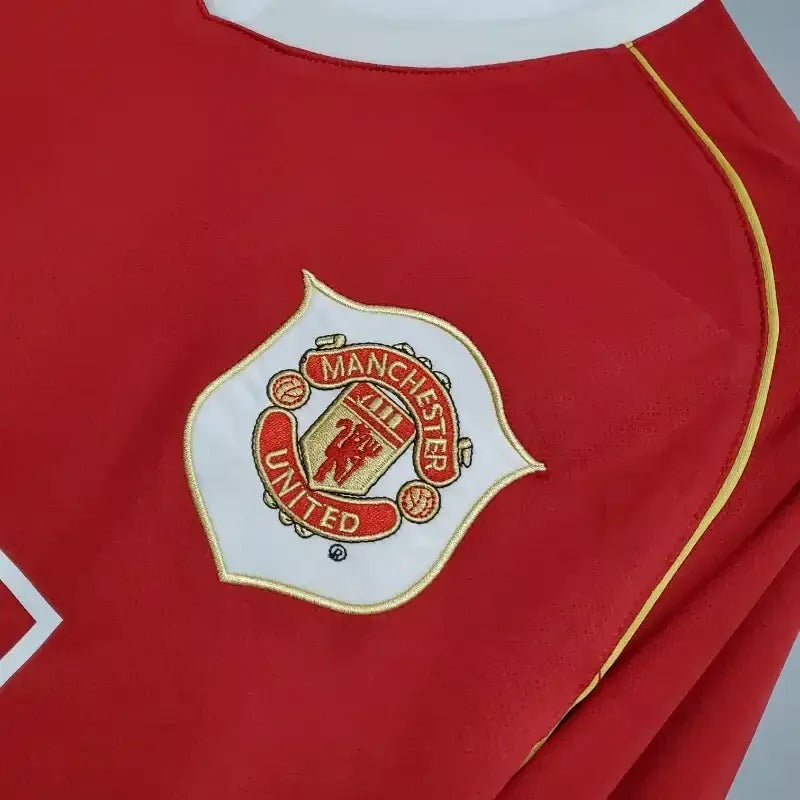 Maillot rétro domicile Manchester United 2006-2007 manches longues