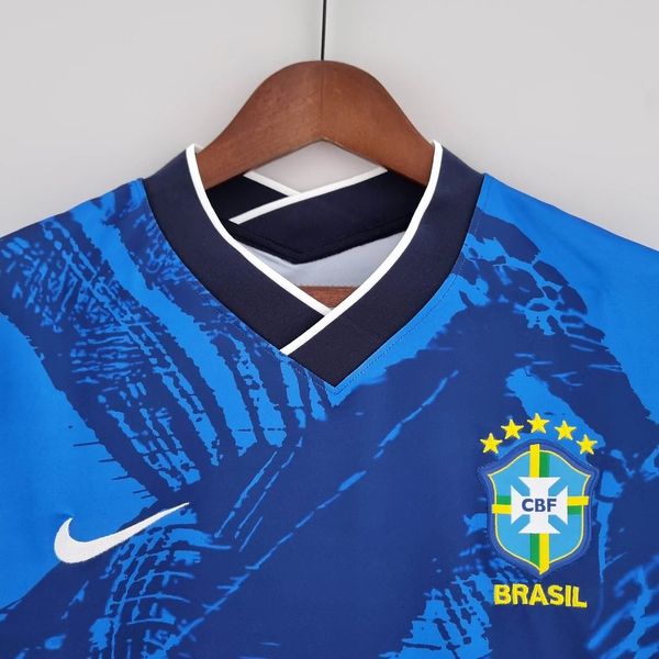 Maillot de foot bleu classique Brésil 2022