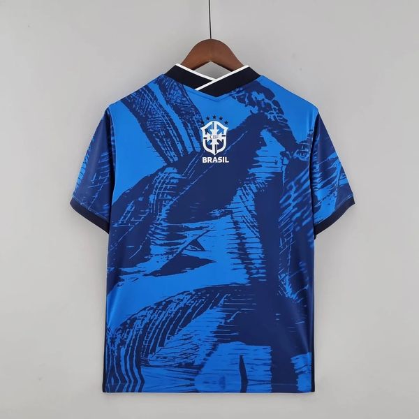 Maillot de foot bleu classique Brésil 2022