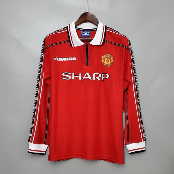 Maillot rétro Manchester United domicile 1998-1999 manches longues