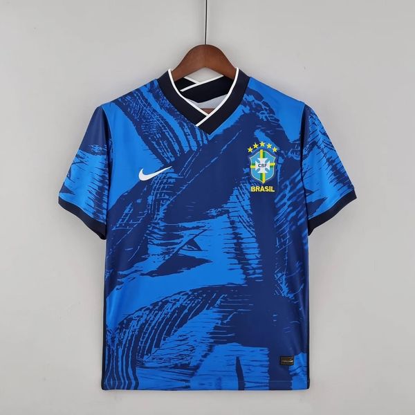 Maillot de foot bleu classique Brésil 2022