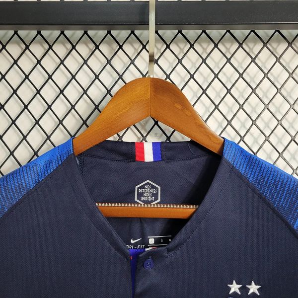 Maillot de foot vintage manches longues domicile France 2018