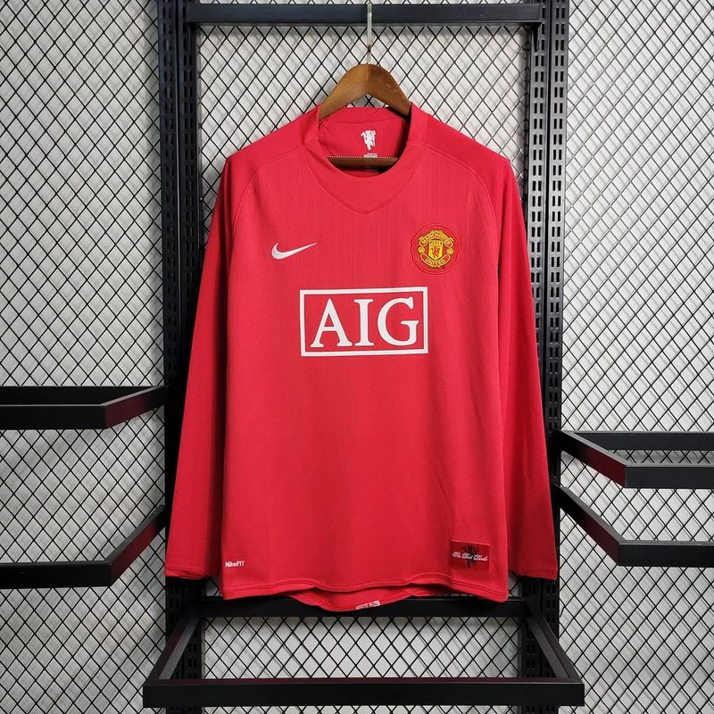 Retro Manchester United 2007-2008 home Long Sleeve Main image