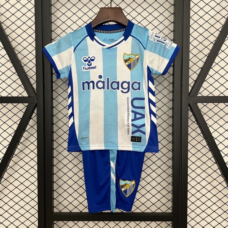 Kids M¨¢laga CF 2025 - 2026 home - WCFOOTBALLSUIT