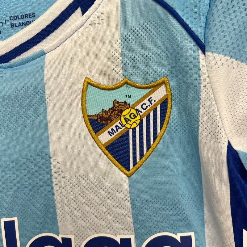 Kids M¨¢laga CF 2025 - 2026 home - WCFOOTBALLSUIT