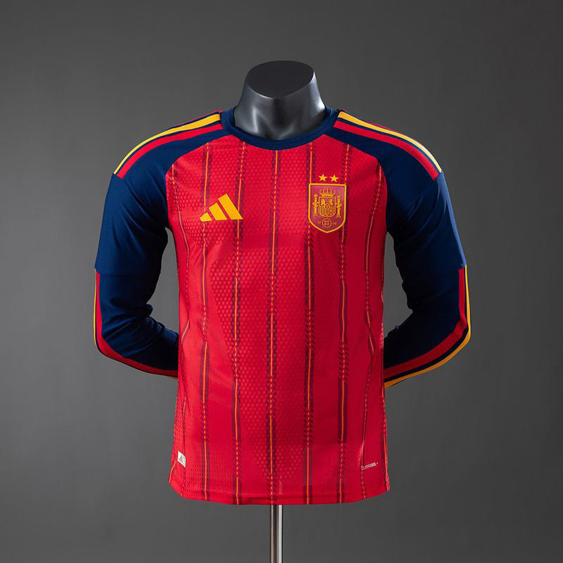 Spain 2026 home player Long Sleeve Two Stars